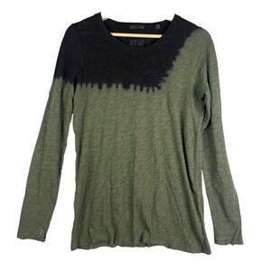 ATM Slub Jersey Long sleeve‎ Destroyed Wash Tee Shirt Women's Size S Crew Neck